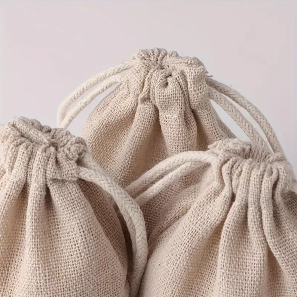 Burlap Mini Drawstring bag1