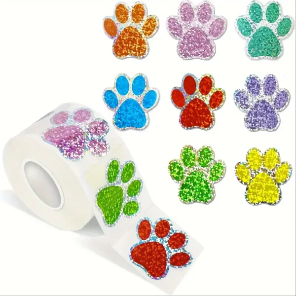 Dog Paws Hologram Rainbow