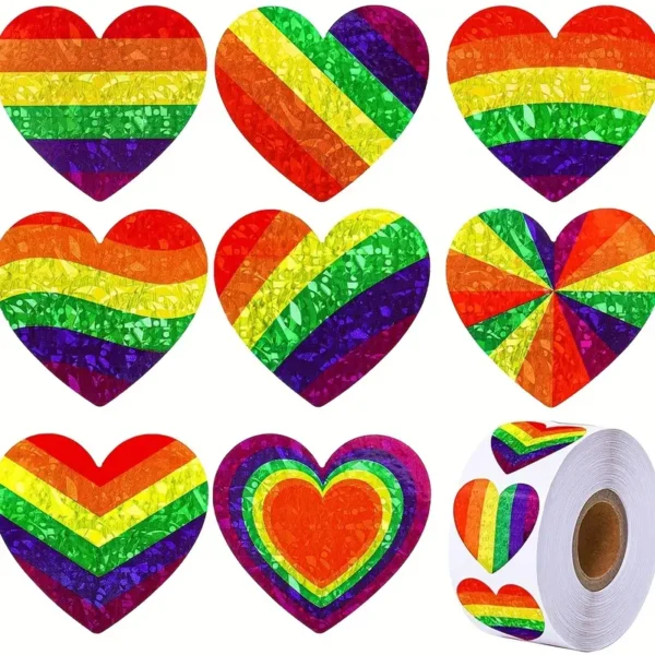 Rainbow Heart Stickers